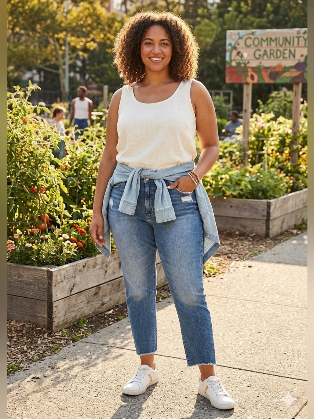 Gap GUC sustainable women’s
distressed Med Wash denim crop
jeans. Sz 32/14 S